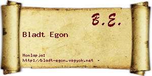 Bladt Egon névjegykártya